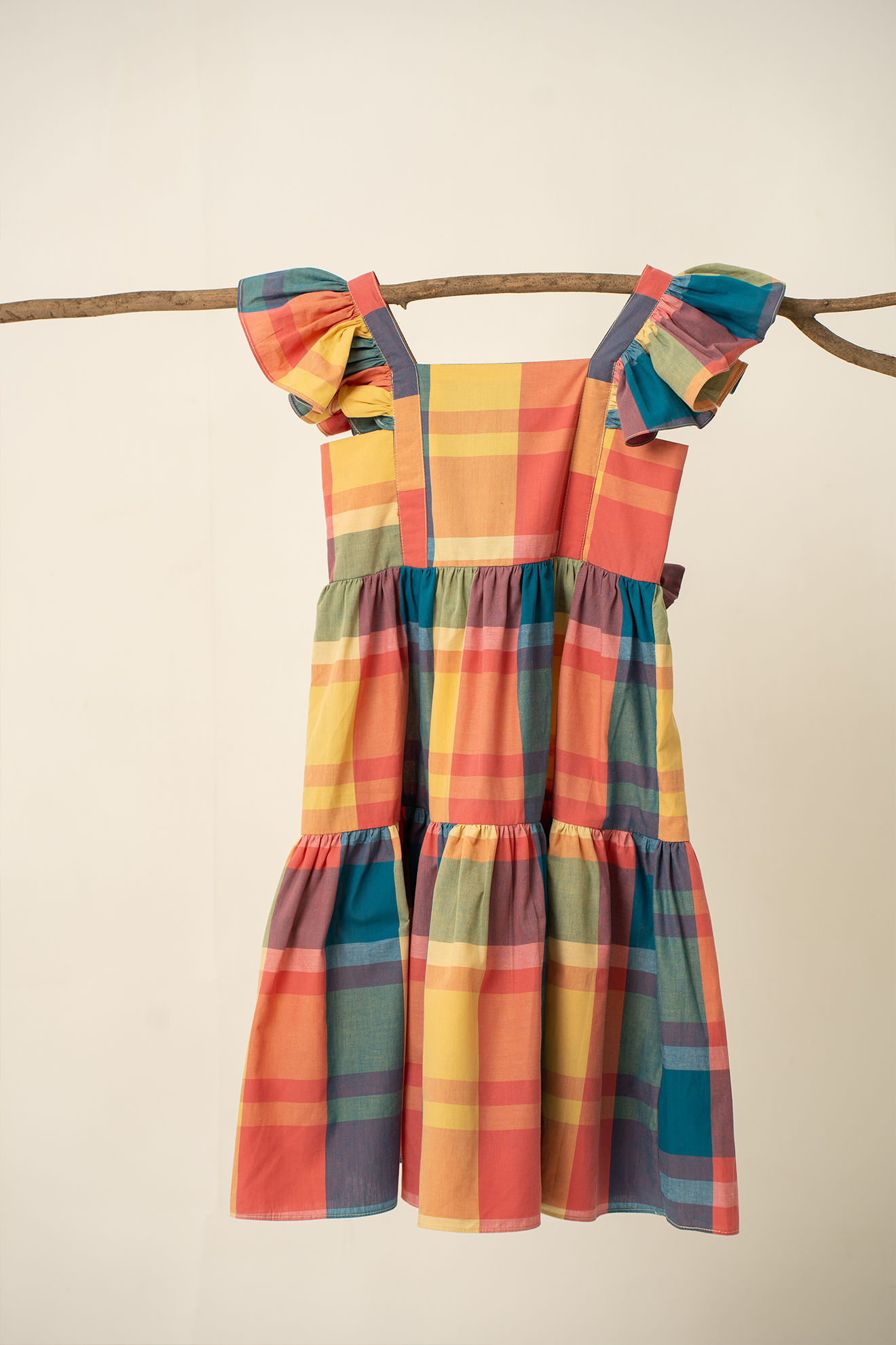 Multi-Coloured Plaid Dress