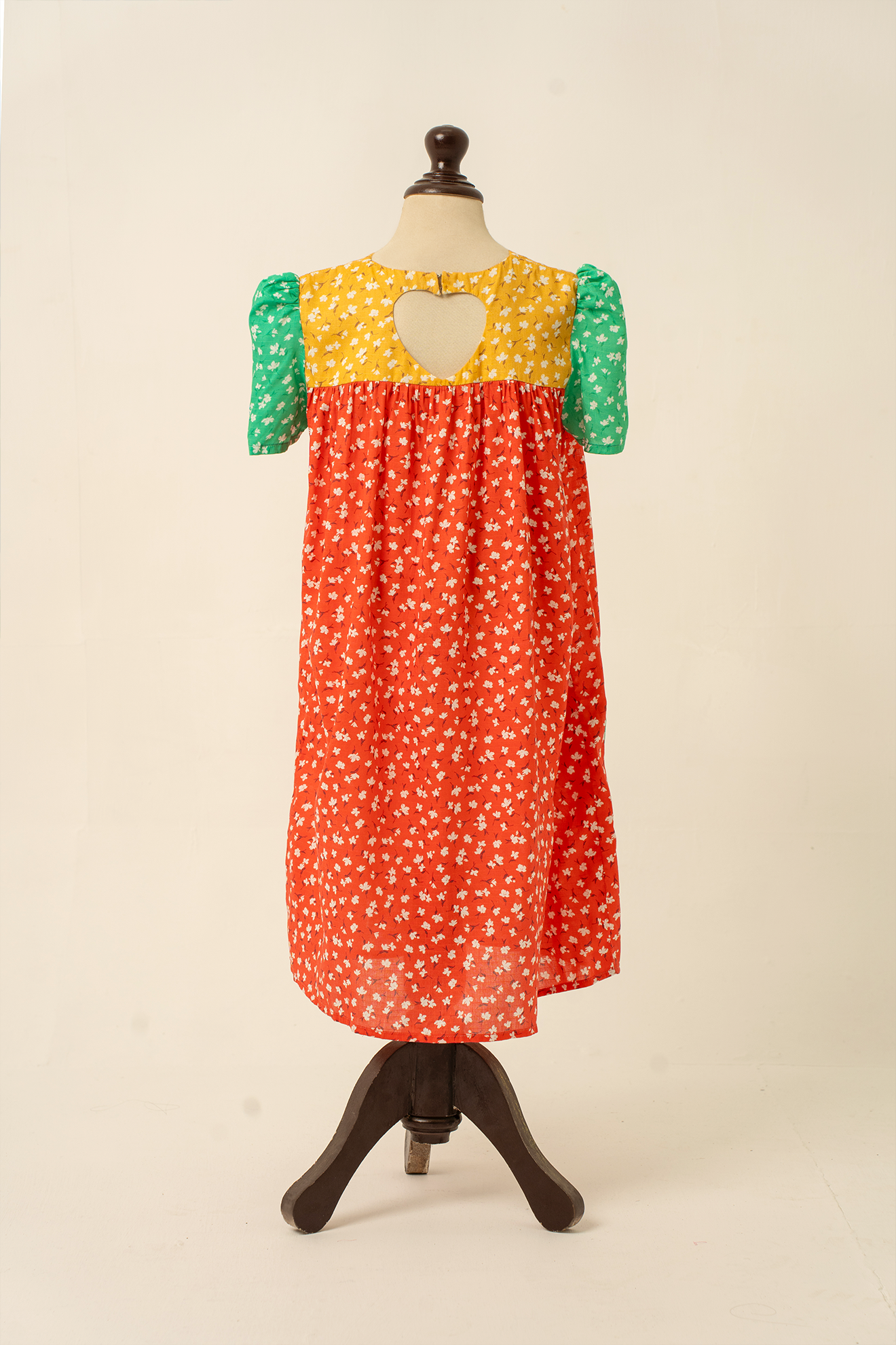 Three-Toned Floral Dress