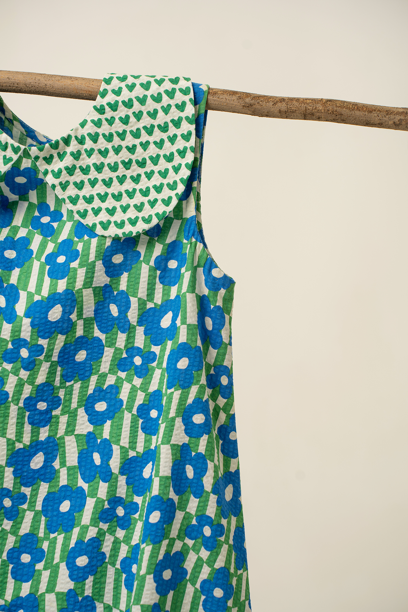 Blue and Green Floral Dress
