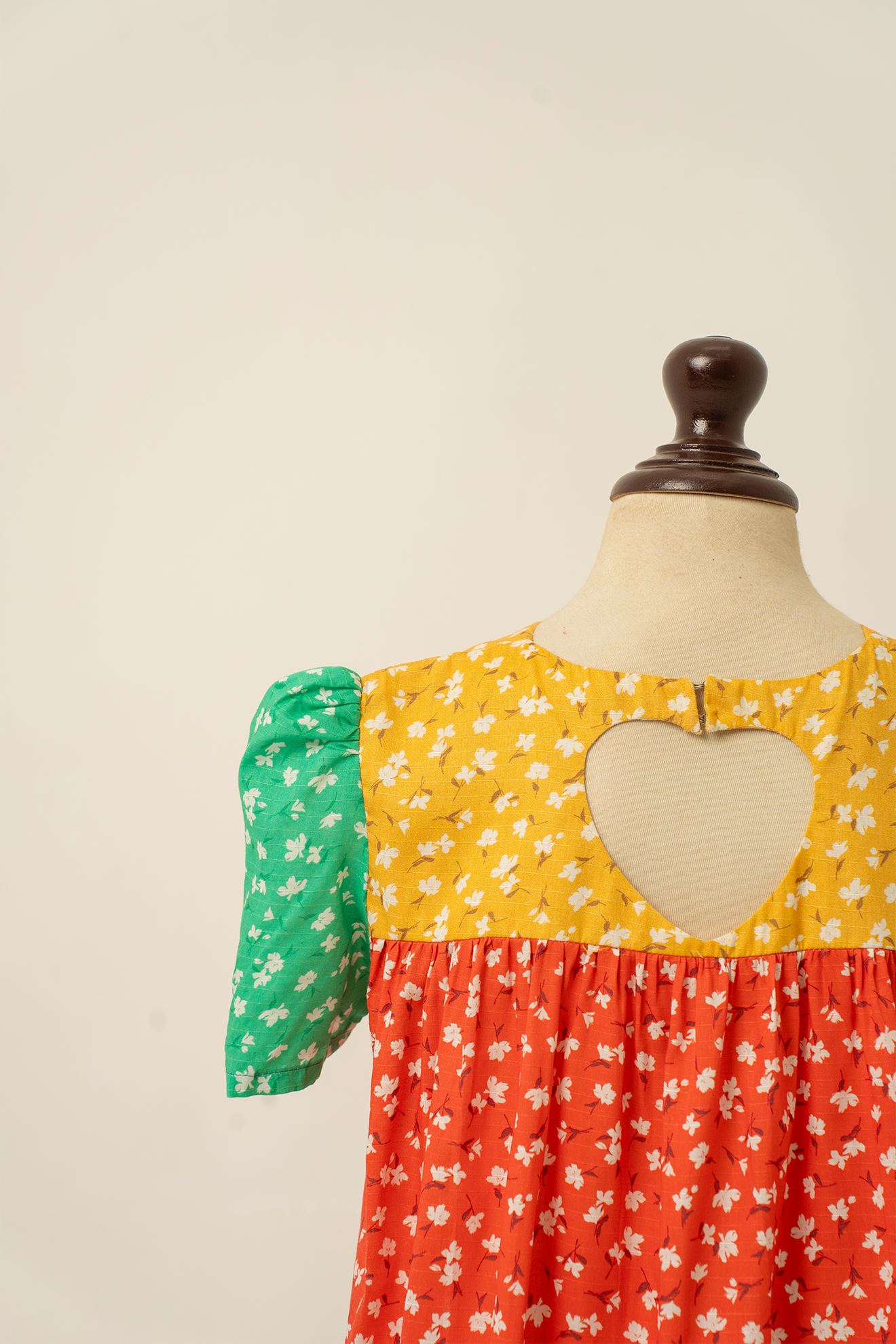 Three-Toned Floral Dress